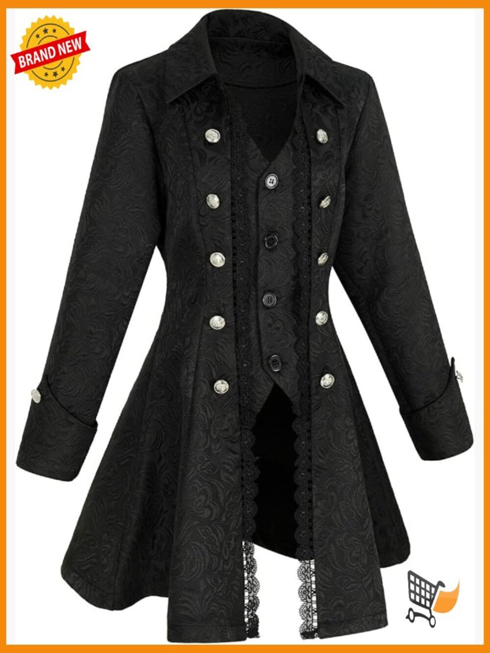 Steampunk Pirate Jacket Medieval Gothic Tailcoat Victorian Coat Cosplay